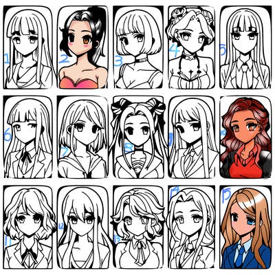 girls that look diffrent anime