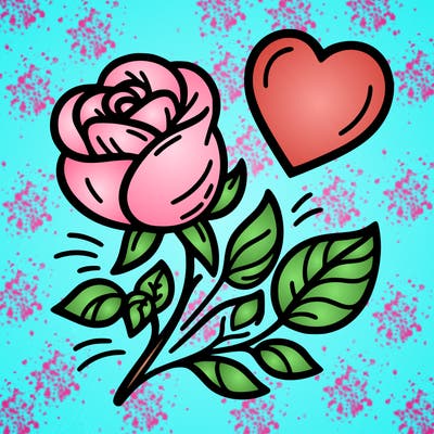 rose and heart