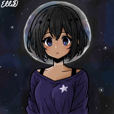 one anime girl with short hair