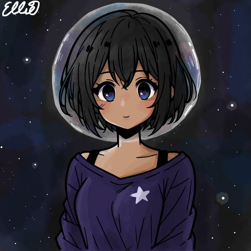 one anime girl with short hair