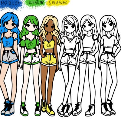 a group of girls wearing crop tops and shorts