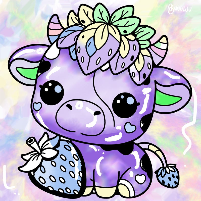 cute strawberry cow