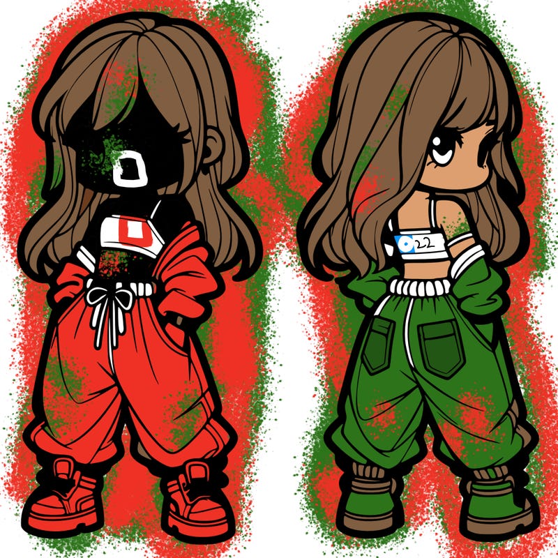 girl in crop top and baggy pants