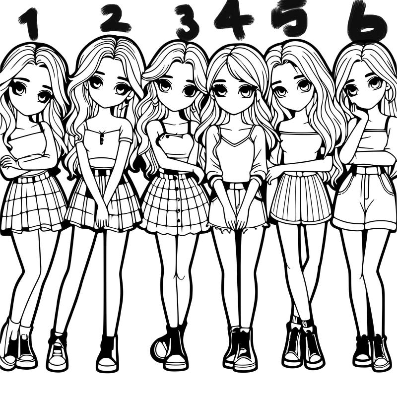 a group of girls realistic