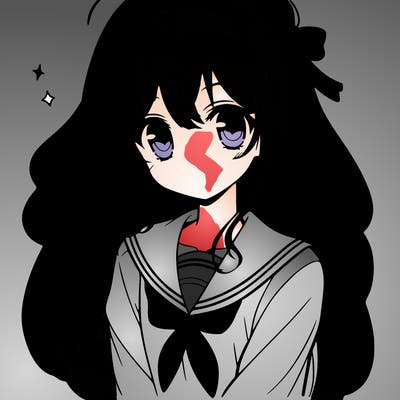 manga girl with long hair