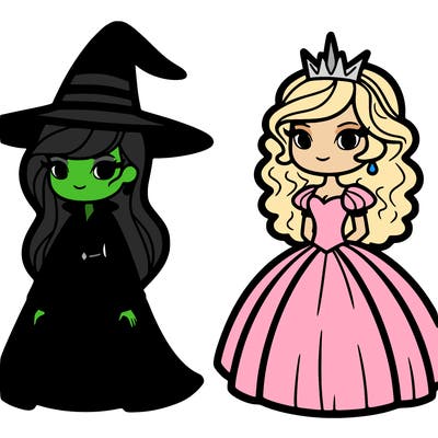 elphaba and glinda  from wicked