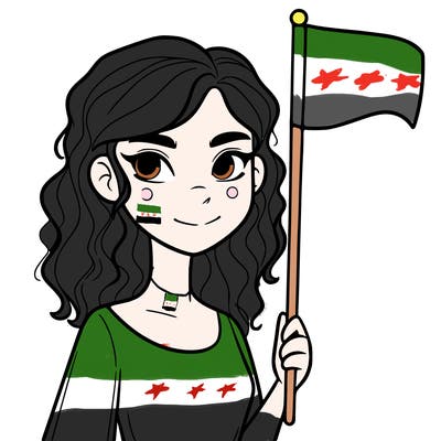 hot girl holding a flag