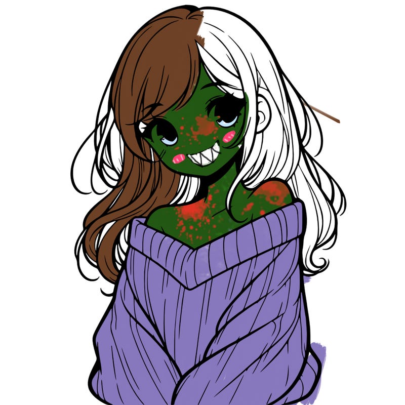 shy pretty girl wearing a sweater that is falling off one shoulder portrait