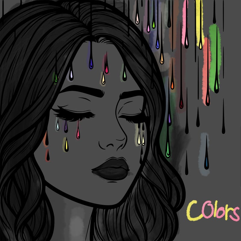 rain going over realistic woman’s face