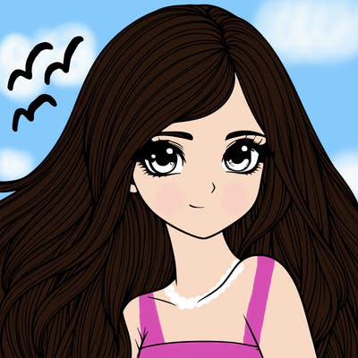 realistic girl pretty long hair