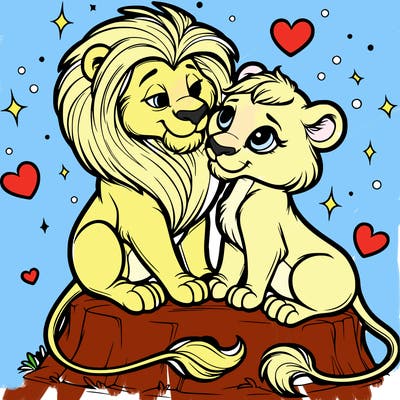 lion and lioness inlove