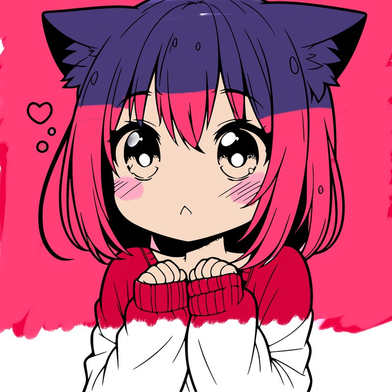 shy anime catgirl
