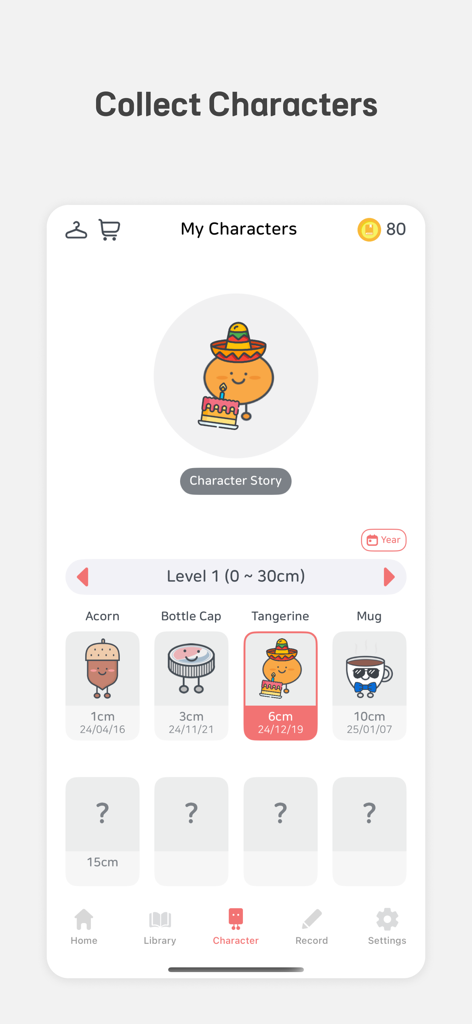 Book Towers - Reading Tracker - A collection of unlocked cute characters in the Book Towers reading tracker mobile app.
