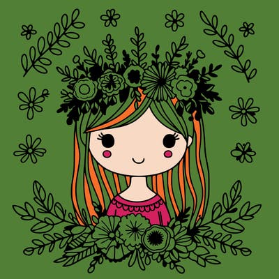 girl with flowers crown