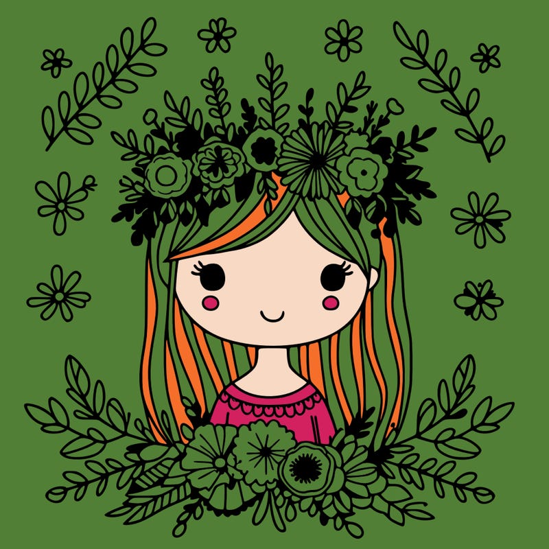 girl with flowers crown