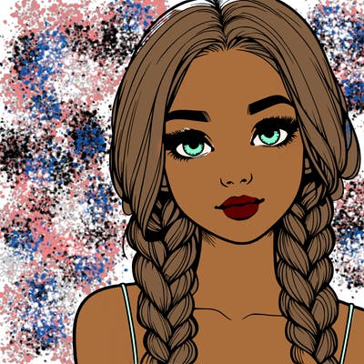 realistic girl with braids