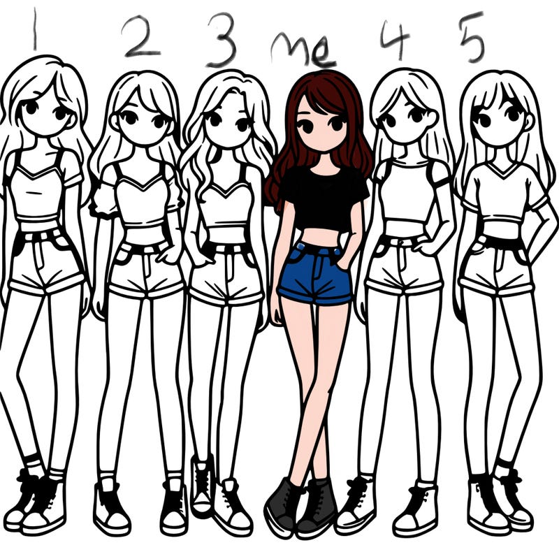 a group of girls wearing crop tops and shorts