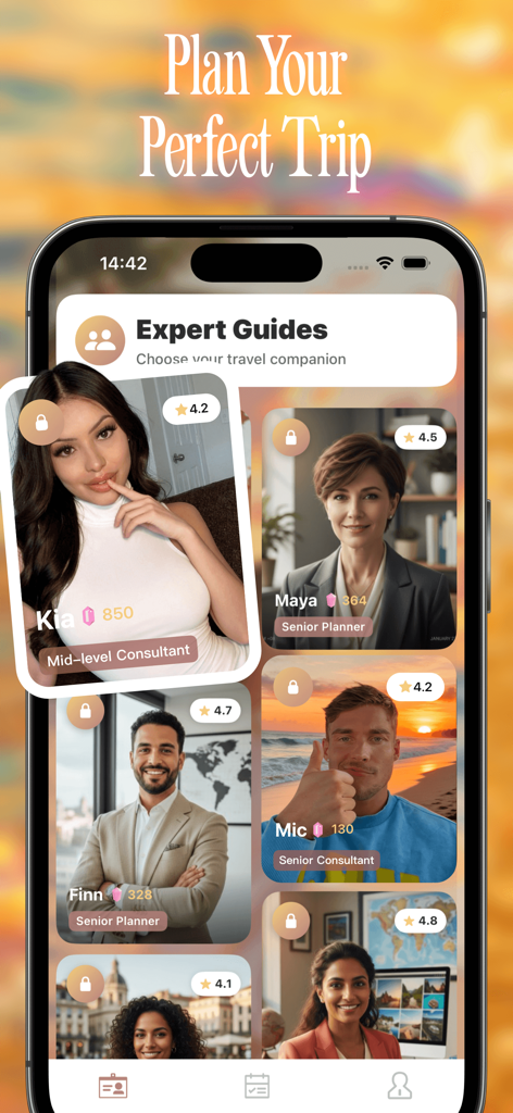 Lumen - Delightful Moments - Lumenアプリのプロの旅行プランナーとエキスパートガイドを表示する画面