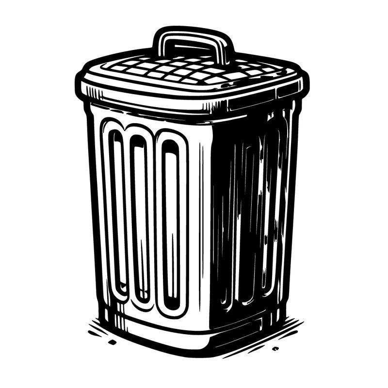 a realistic and detailed trash can