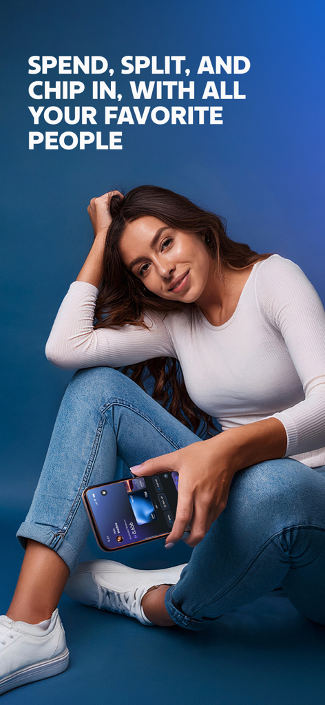 Maly - Your Smart Money App - A young woman holding a smartphone displaying the Maly social finance app interface