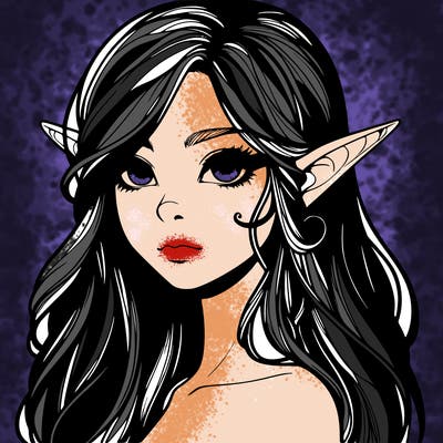 elf girl realistic dark fantasy