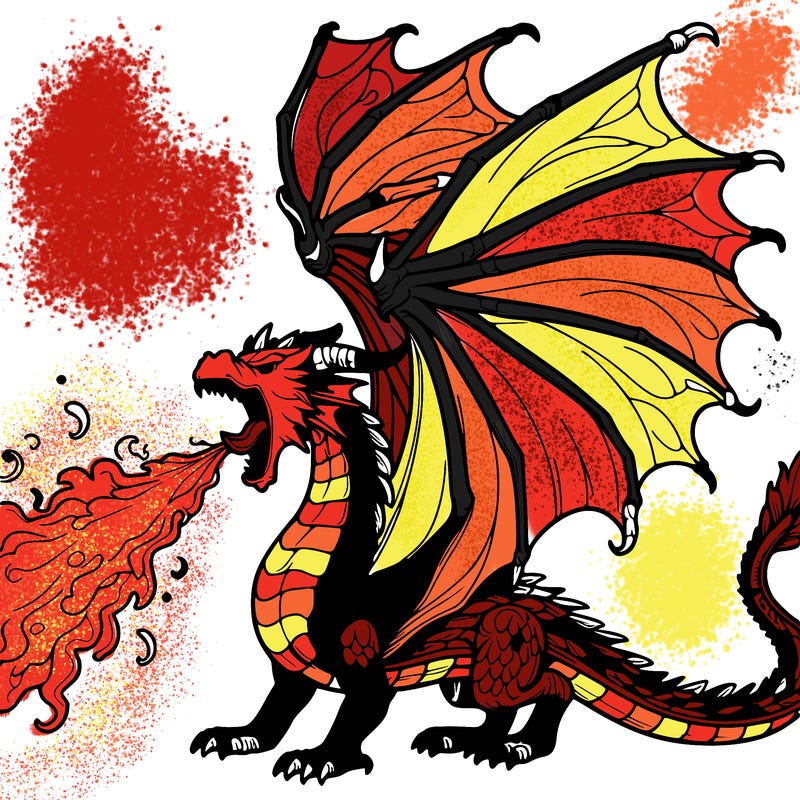 a realistic fire breathing dragon