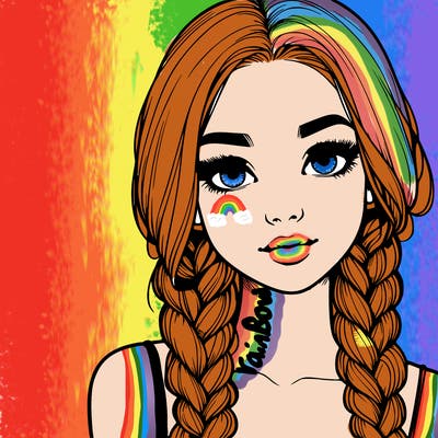 realistic girl with braids