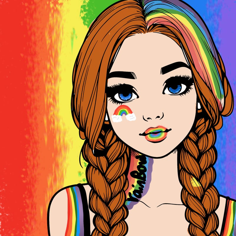 realistic girl with braids