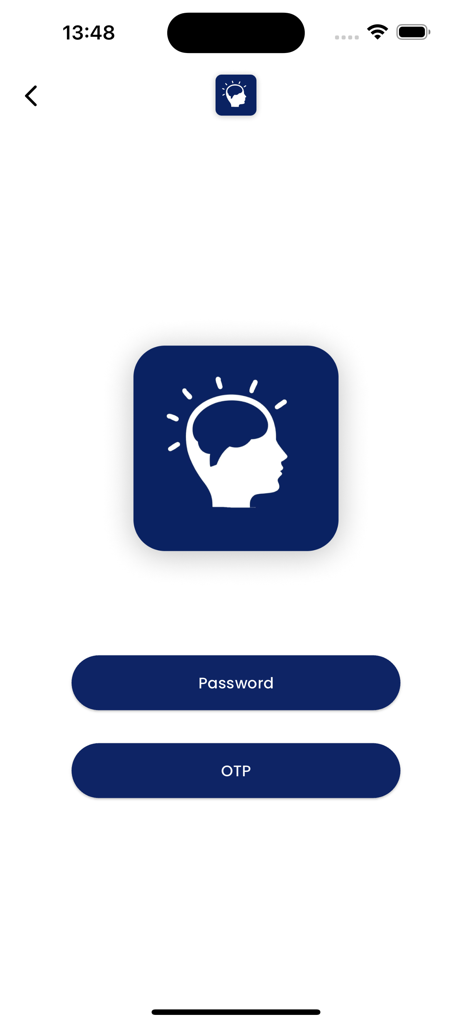 Simplifiedminds - Login screen for the Simplifiedminds educational app featuring authentication options for password and OTP