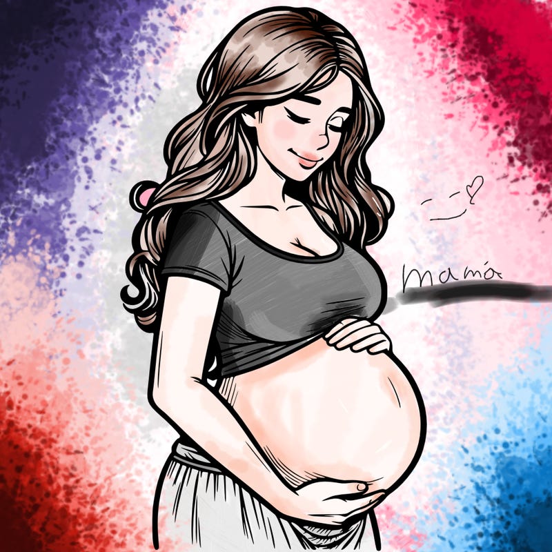 woman heavily pregnant realistic