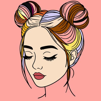 woman with hair buns