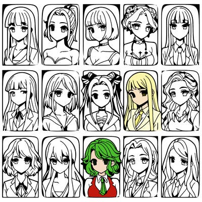 girls that look diffrent anime