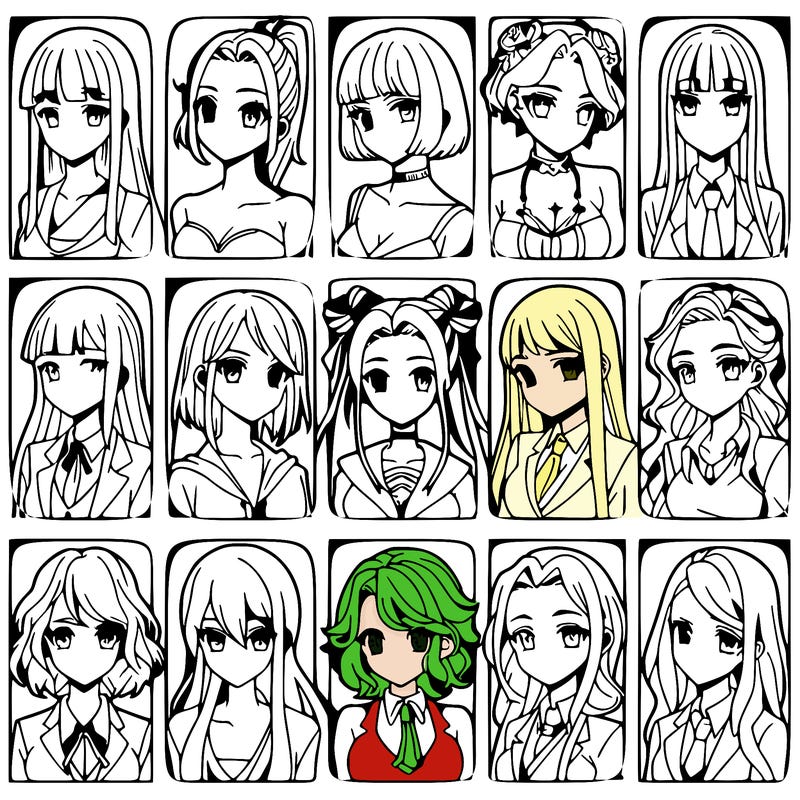 girls that look diffrent anime