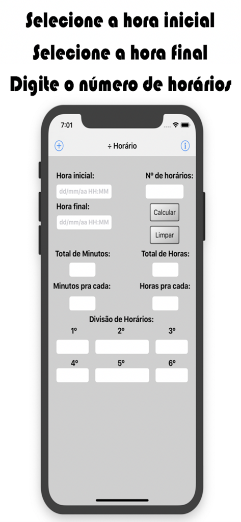 Interfaz de usuario de la aplicación Horario para dividir horarios de medicación e intervalos de turnos