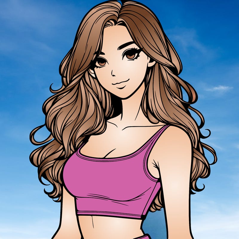 realistic girl with crop top