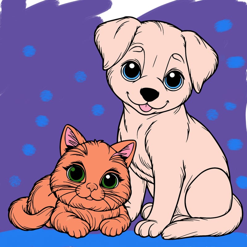 realistic cat and dog