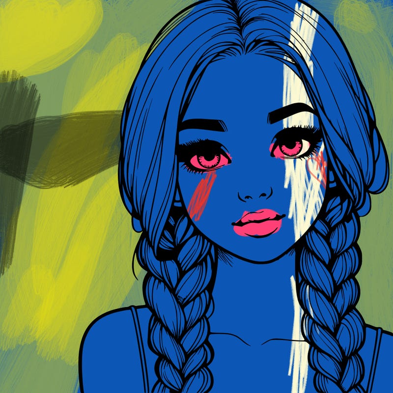 realistic girl with braids