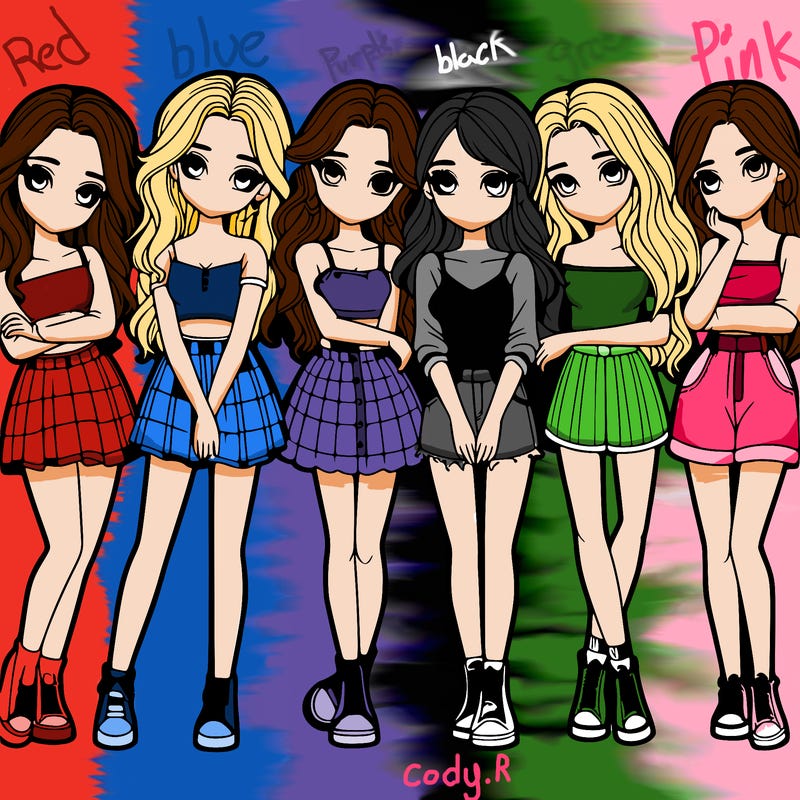 a group of girls realistic