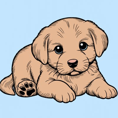 a cute realistic puppy