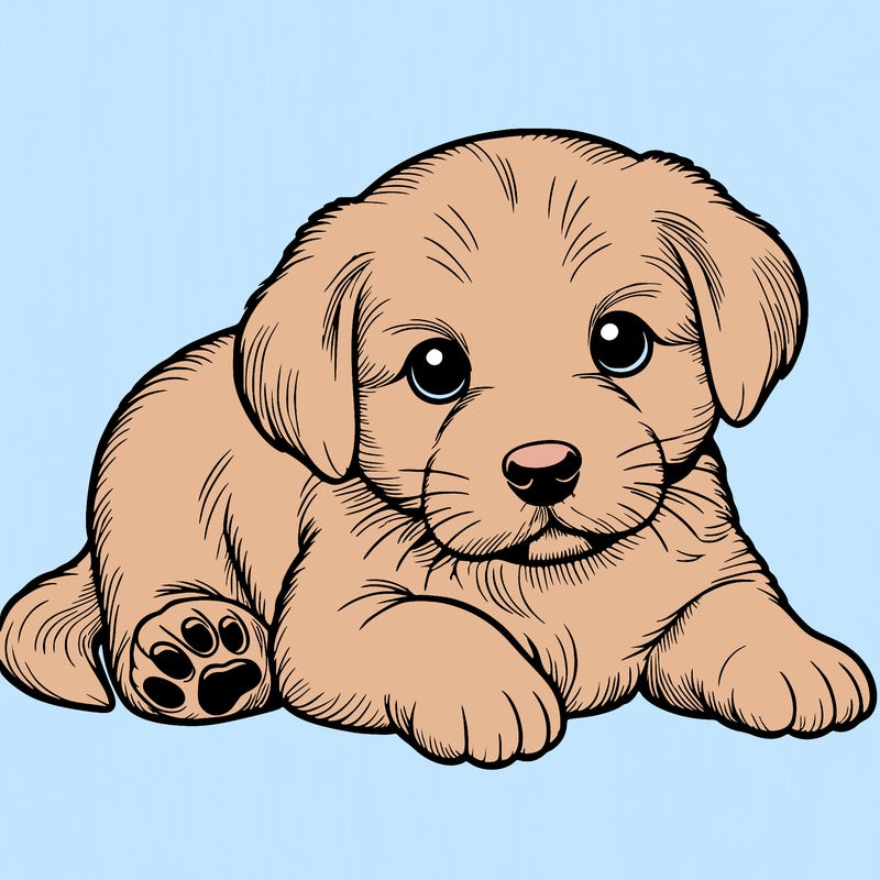 a cute realistic puppy