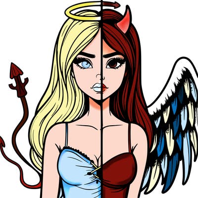 devil vs angel realistic girl