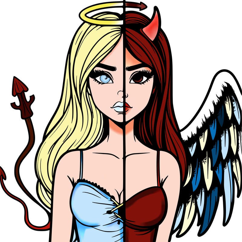 devil vs angel realistic girl