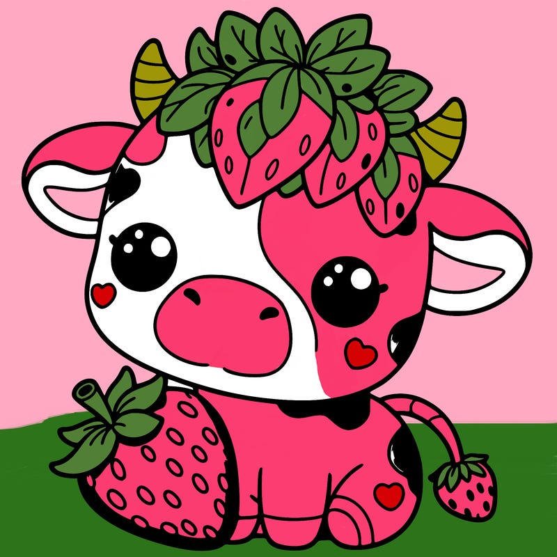 cute strawberry cow