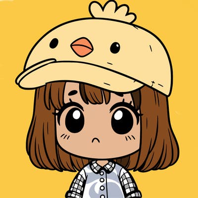cute girl with chicken hat