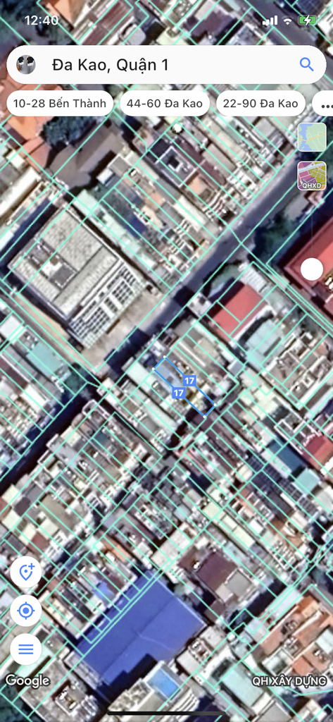 QH TP. HCM - Satellite view of urban planning and property plots in District 1 Ho Chi Minh City