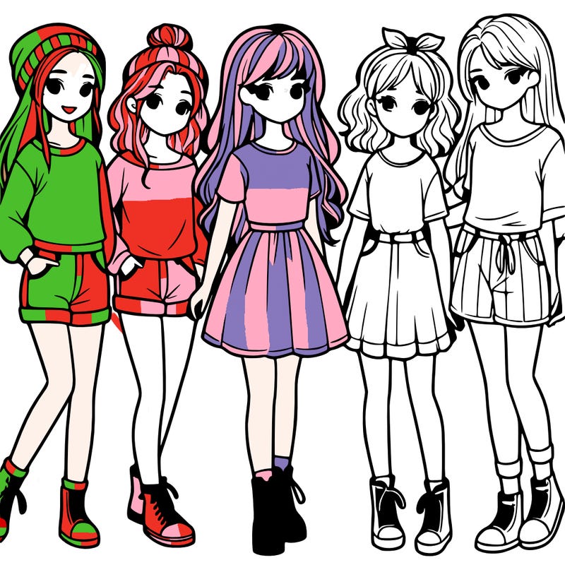 a group of five girls