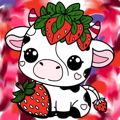 cute strawberry cow