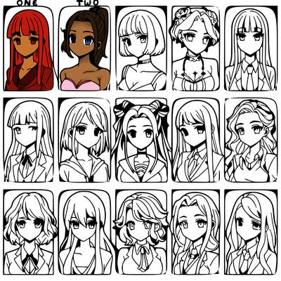 girls that look diffrent anime