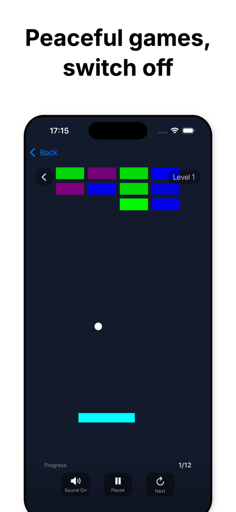 A peaceful mini game on a dark background from the Sleep Games app