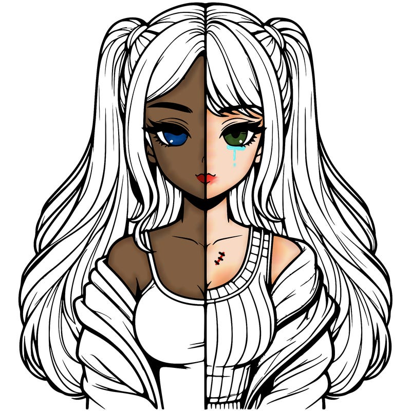 realistic girl split